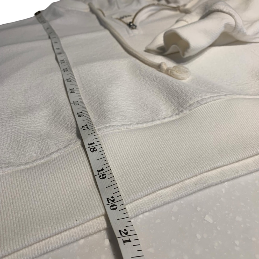 Aerie Quarter Zip Hoodie Womens Large White Cropped Soft Lounge Pullover - Picture 8 of 9